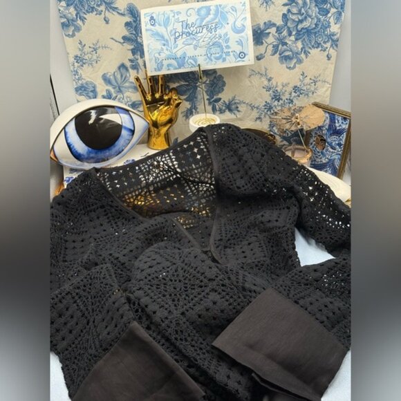 🆕 SIR THE LABEL 🧿 NWOT Rayure Long Sleeve Crochet Maxi Dress, Sz 2 US 6 - Picture 13 of 15